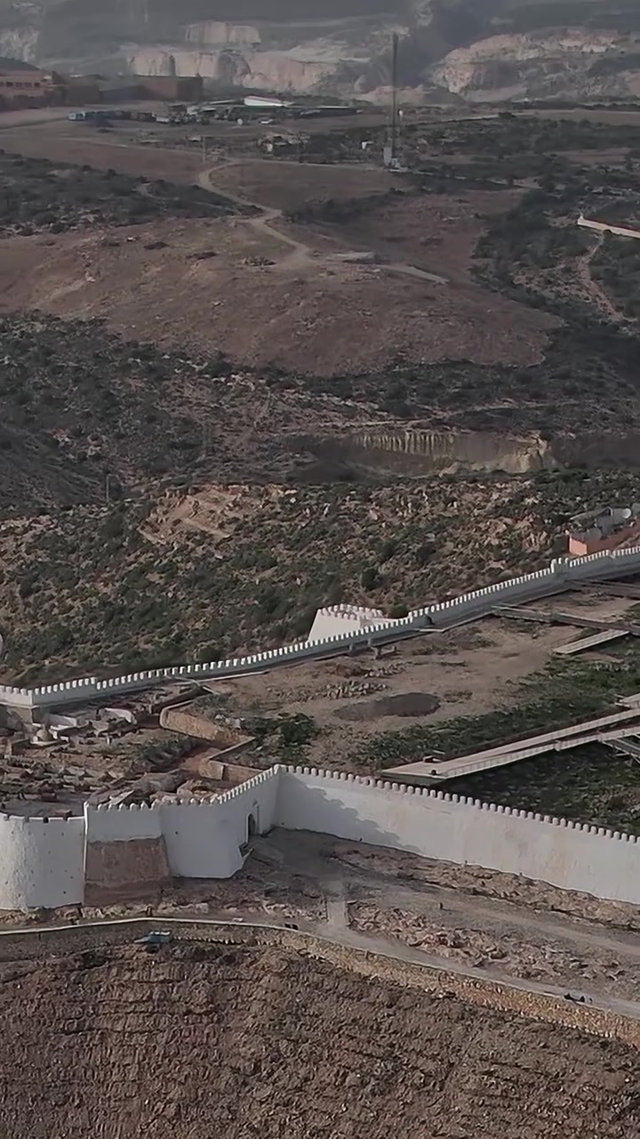 Vista di un sito storico in Marocco da una prospettiva aerea
