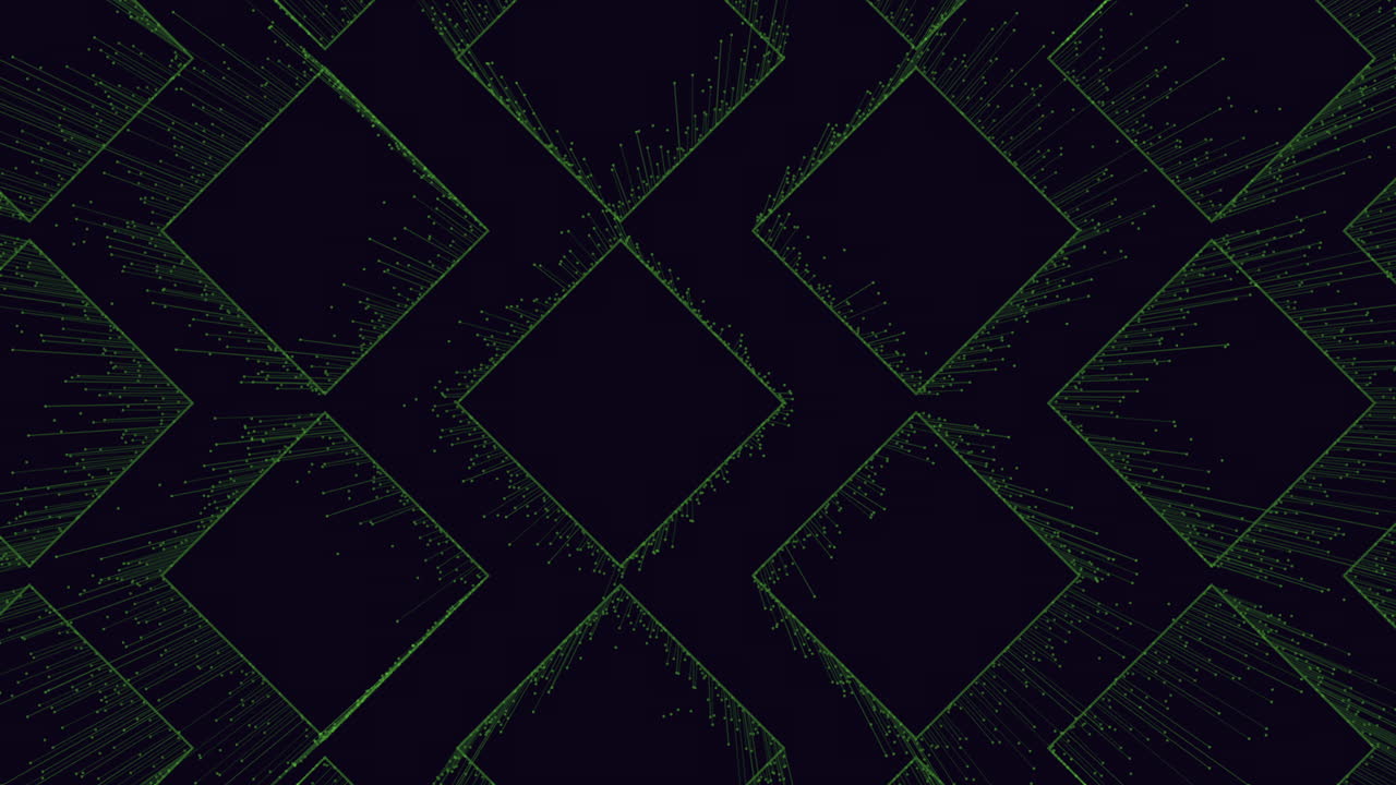 A black and green diamond pattern arranged diagonally in a repeating tiled design. The black and green diamonds form a visually striking contrast in a symmetrical and orderly layout