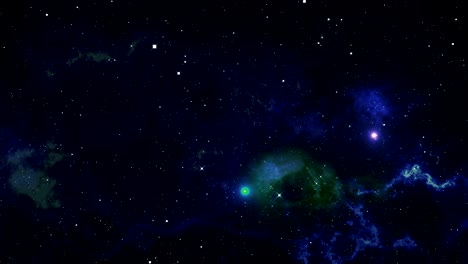 fondo espacial. la cámara está volando a través de la nebulosa de color azul y magenta. las estrellas están por todas partes alrededor. video en bucle.