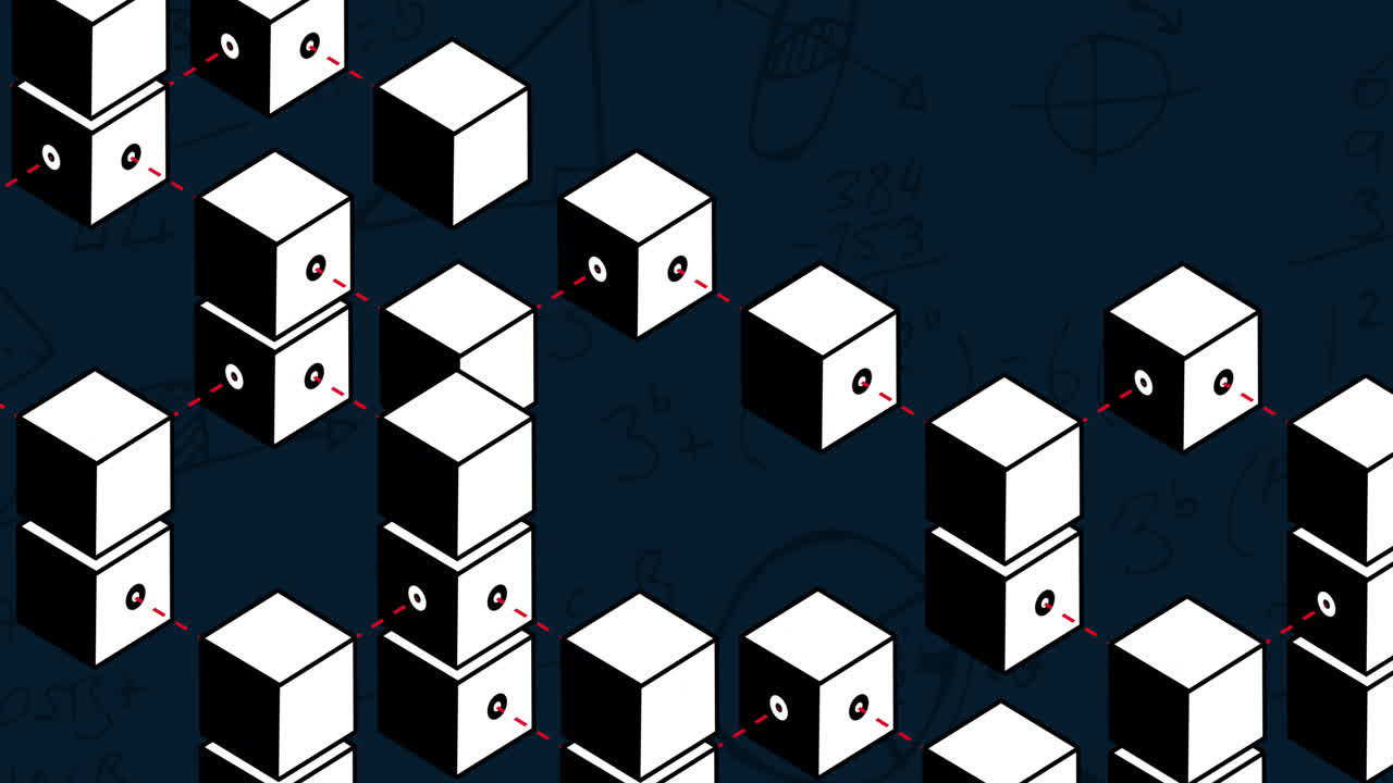 animación de formas que se mueven sobre un fondo negro