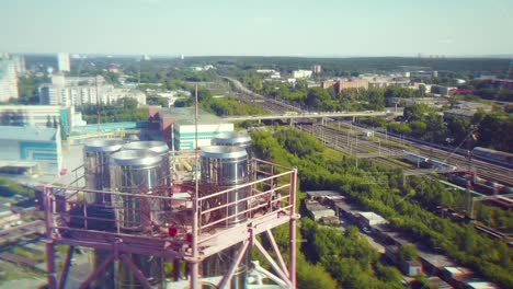 industrial cityscape aerial view