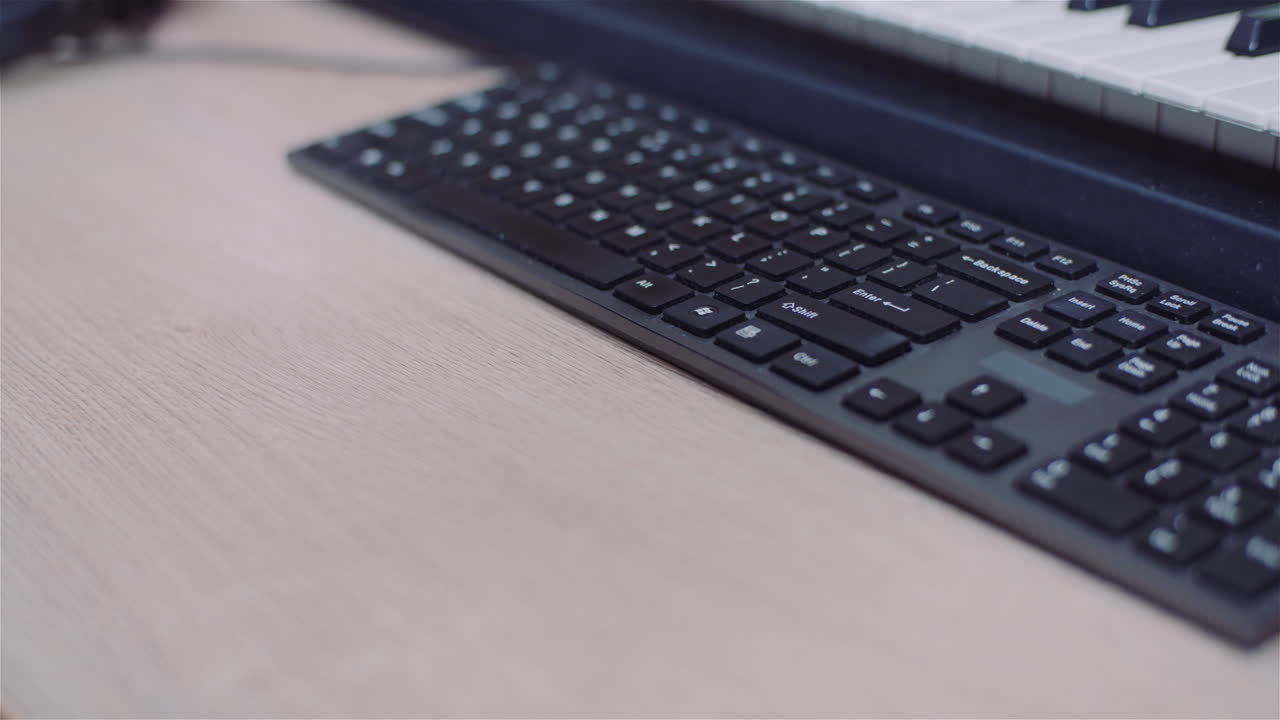 Close-up of Computer Keyboard in Office