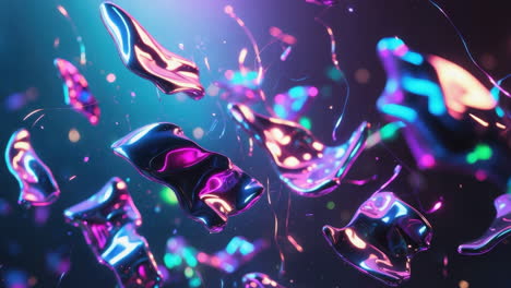vibrant neon liquid shapes abstract background