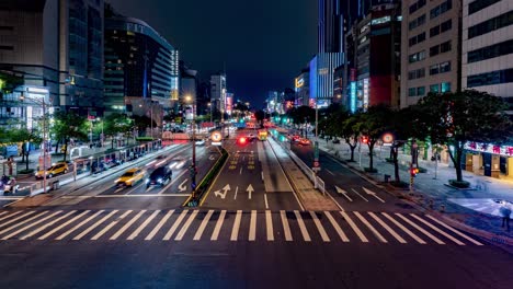 dynamic night time-lapse of heavy traffic flow and bright city lights on zhonghua road, central taipei’s bustling zhongzheng district, taiwan