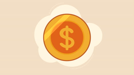 moneda de oro dinero dólar animación