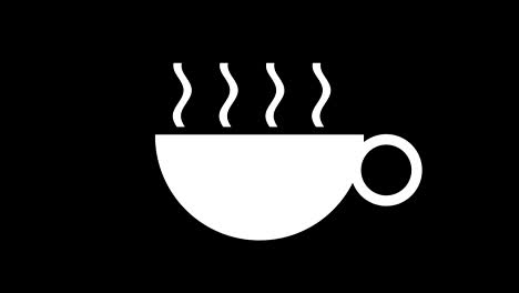 steaming hot drink coffee tea animation loop, background black