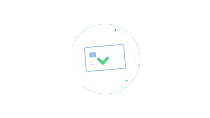 Animated Credit Card Icon with Success Checkmark