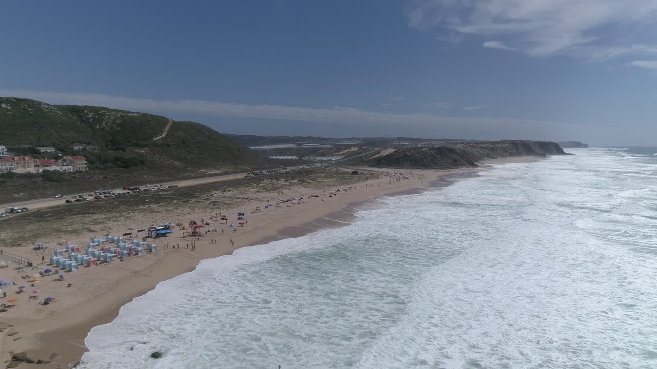 Beach of Lourinh&atilde; in Portugal Aerial View