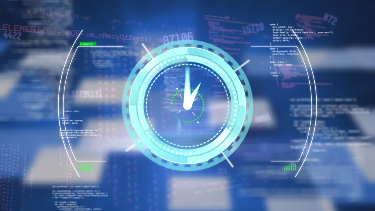 Animation of clock ticking over data processing