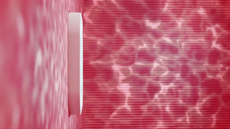 a abstract ripples and white platform red background vertical