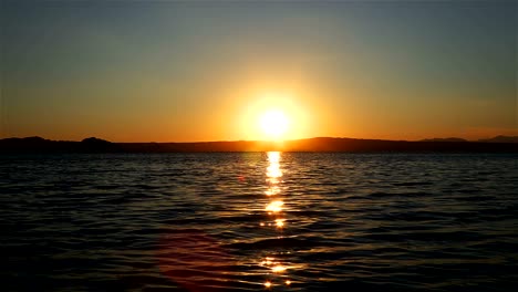 sunset, lake of bolsena, italy