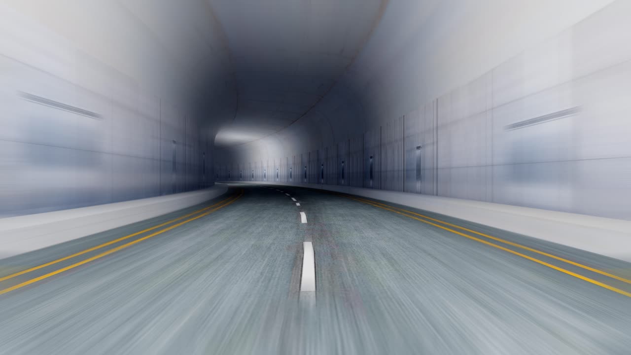 Long Empty Tunnel with Road