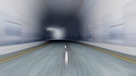 long empty tunnel with road