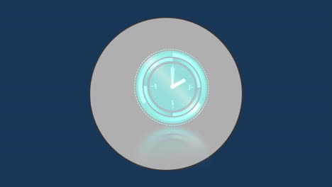 animation of clock moving fast over white circle