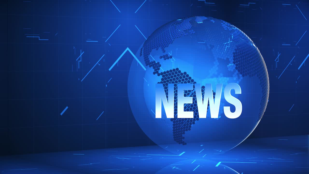 loop de fundo de notícias mundiais 3d