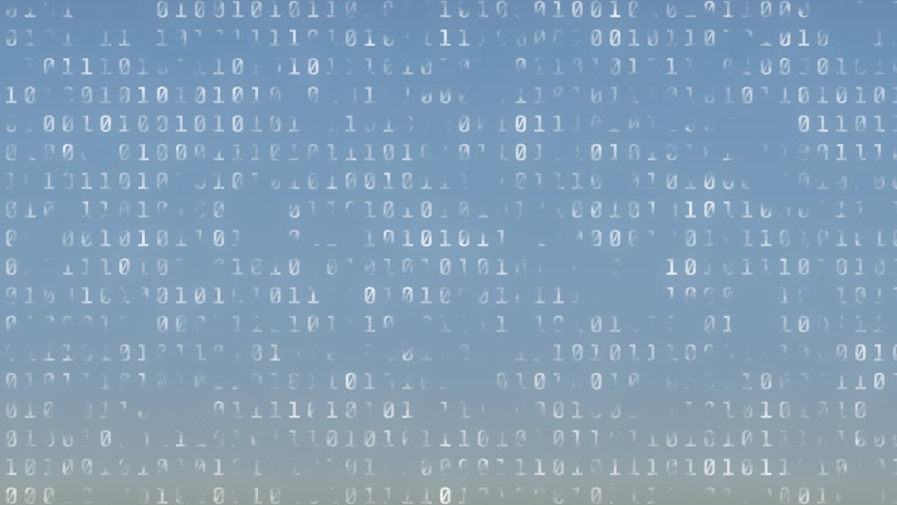 DNA strand with binary coding and molecular structures, scientific data animation