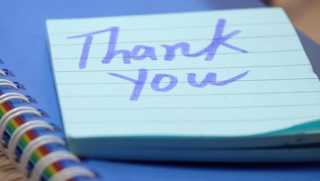 thank you note on a notepad