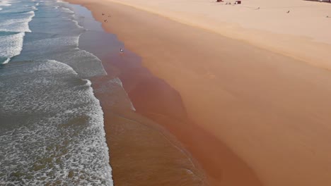 Red-Sand-Beaches-on-Ocean-Coast-of-Portugal,-Aerial