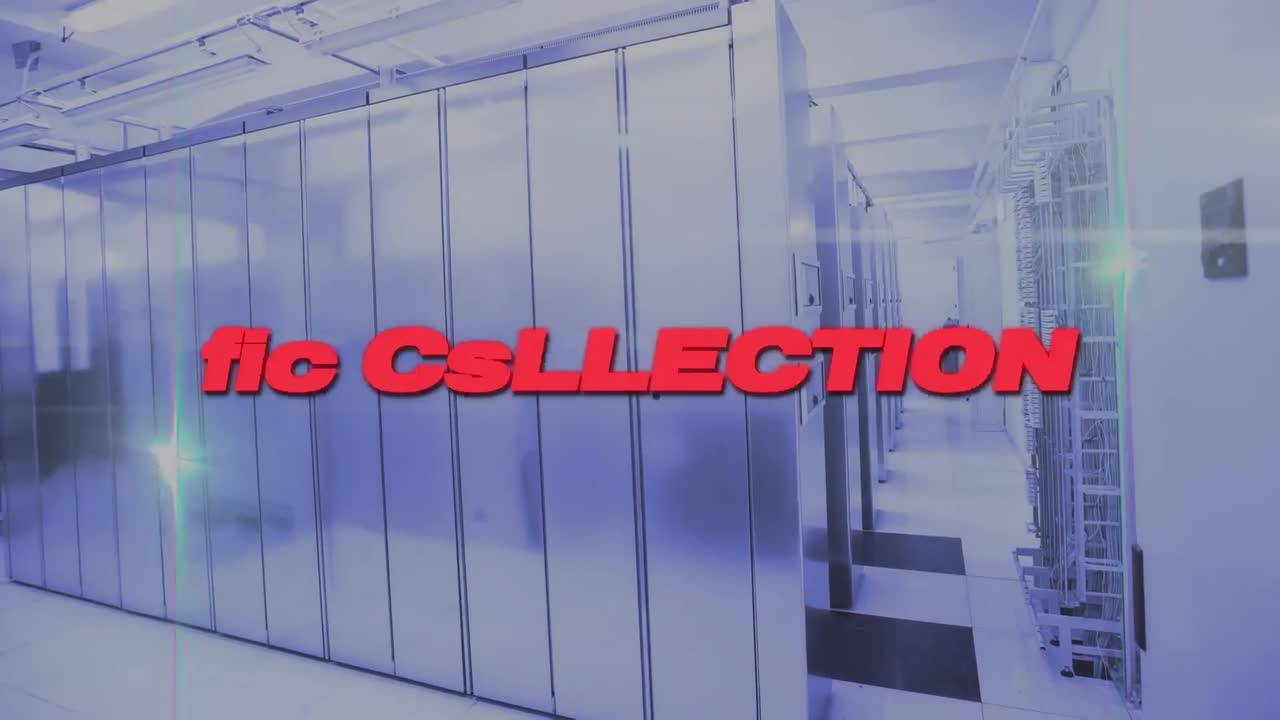 컴퓨터 서버를 통해 새로운 컬렉션 텍스트의 애니메이션