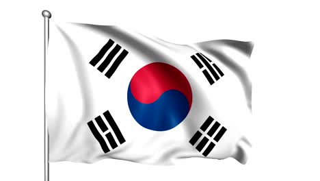 bandera de corea del sur (en bucle, canal alfa)