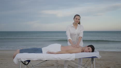 beach massage session