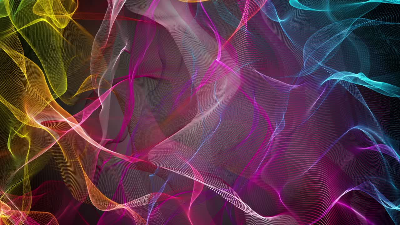 Fantastic animation with particle wave object in slow motion, 4096x2304 loop 4K