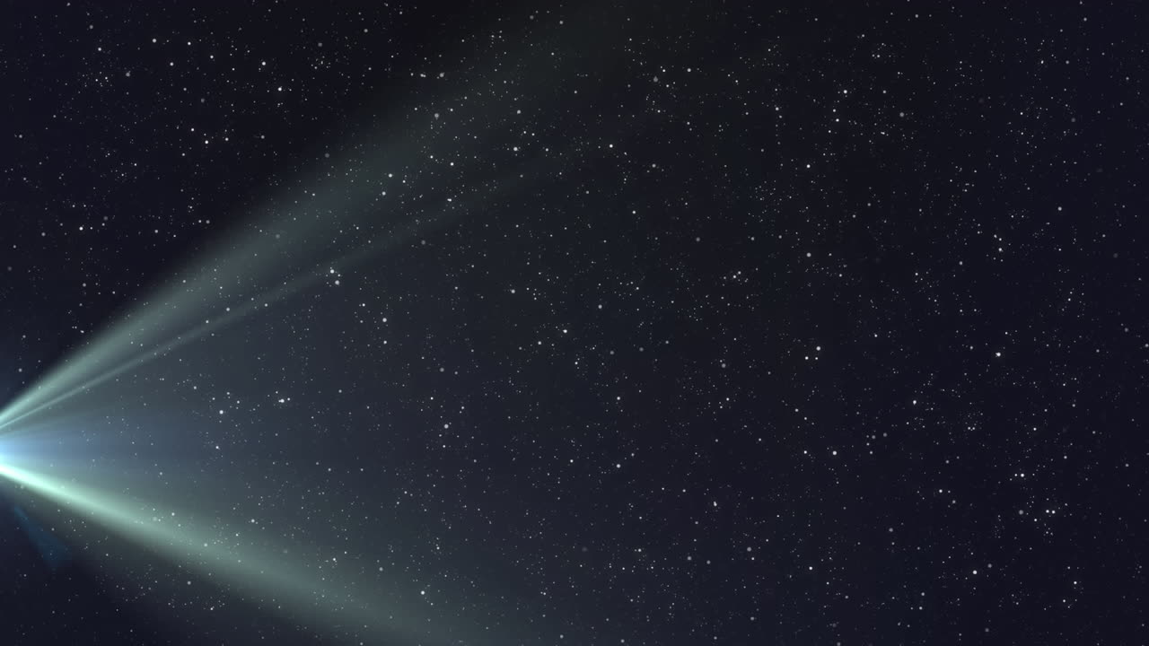 디지털 데이터 처리 및 통계 기록의 애니메이션 밤 하늘에 별이 있는 반점이 있습니다.