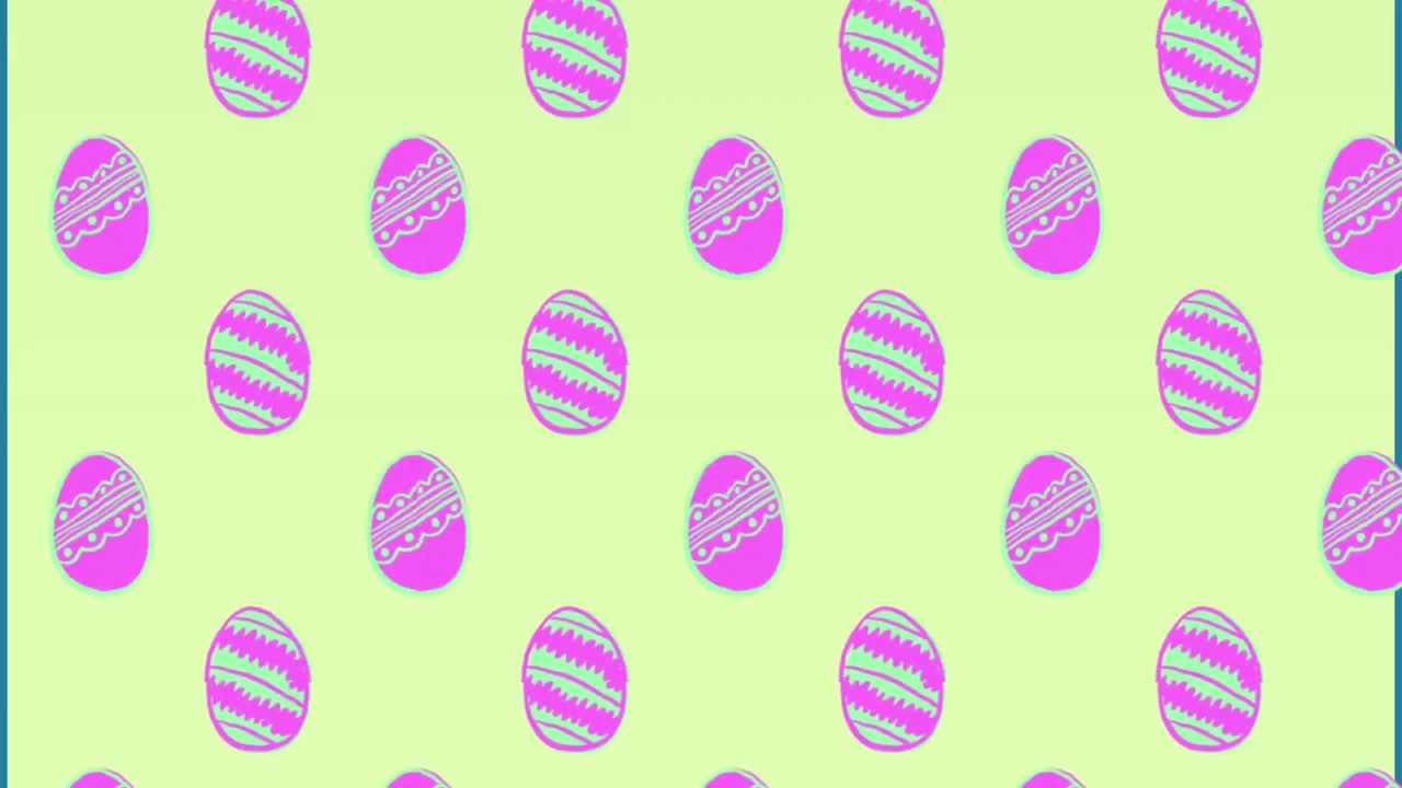 Animation of easter eggs on green background