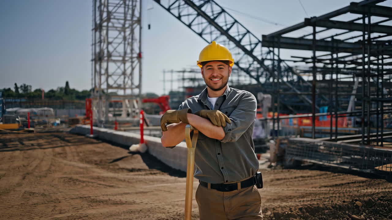trabajador de la construcción en un sitio de construcción