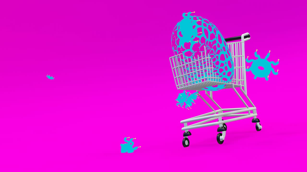 arte minimal 3d. objetos estilosos animados en el espacio de diseño geométrico. combinación de colores de moda, movimiento de bucle, video 4k.