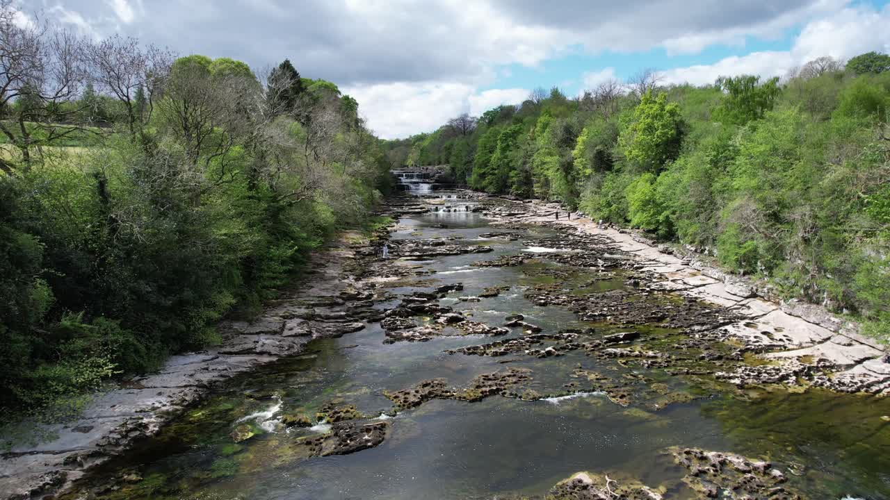 Aysgarth Falls drone clip 3