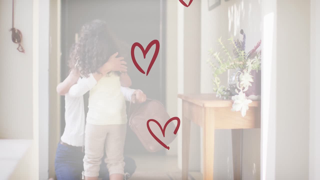 아프리카계 미국인 어머니와 딸이  ⁇ 안는 것을 보고 마음이 무너지는 애니메이션