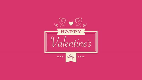 Happy-Valentines-Day-with-frame-and-heart-on-pink-gradient