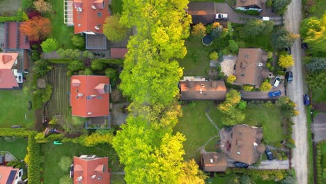 aerial view of residential houses at spring