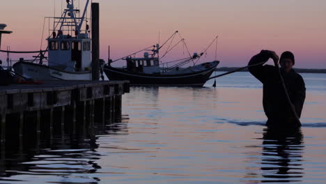 fishing boats at sunrise/sunset dock