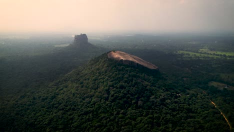 aerial view of pidurangala rock and lion rock - sigiriya - sri lanka