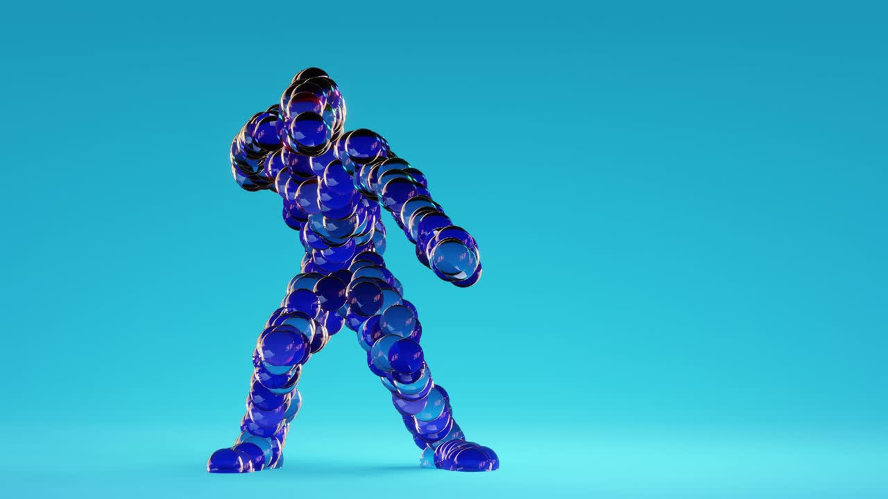 공 몬스터 댄스 클립: 고립된 루프 애니메이션, 하우스 댄스, 3d 렌더링