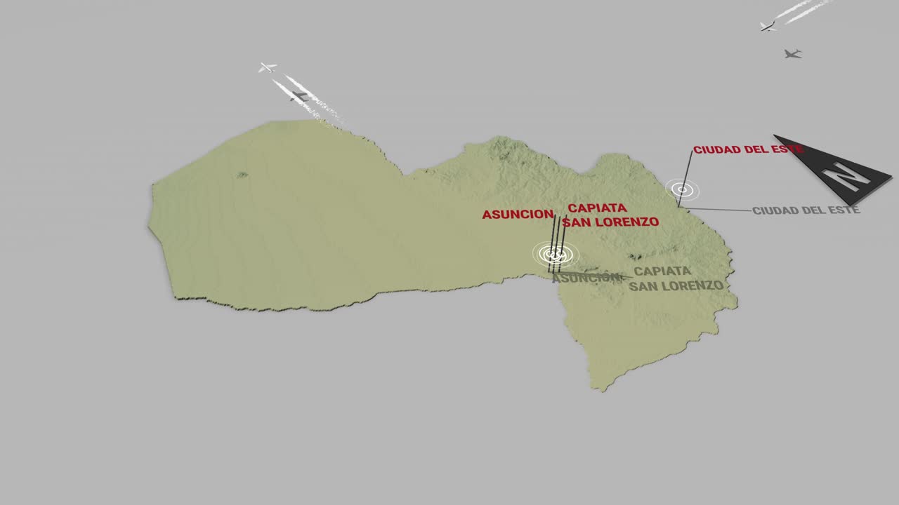 3d 지형 지도 파라과이