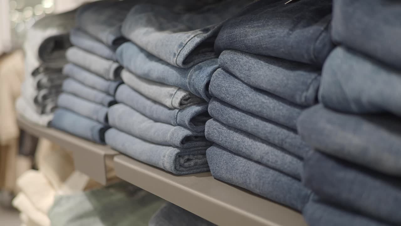 Folded Jeans on a Shelf