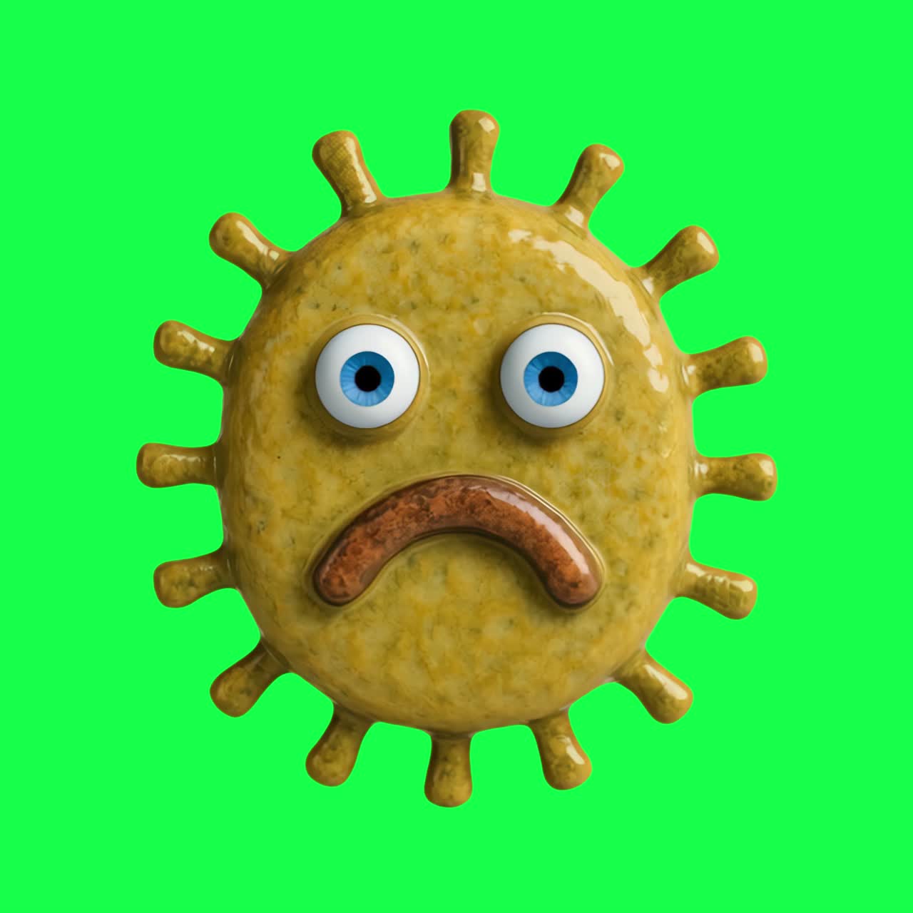 Ked af det tegnefilm virus illustration animation, transparent 4K video, greenscreen