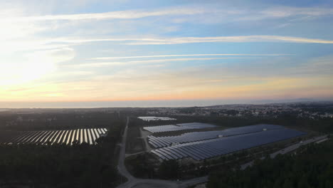 solar power farm aerial shot