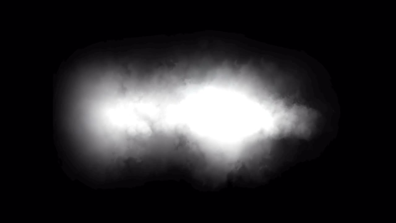 animación de humo blanco aislado sobre fondo negro.