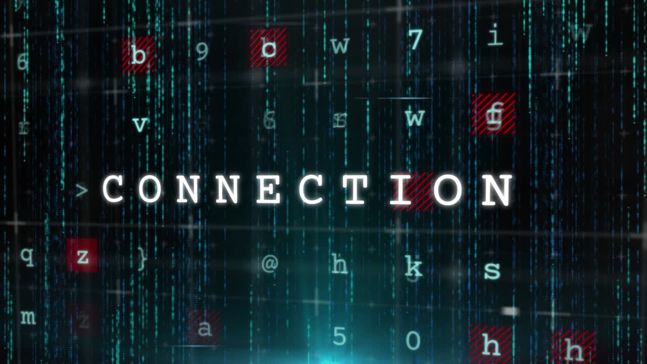 검은색 배경 위의 데이터 처리 애니메이션