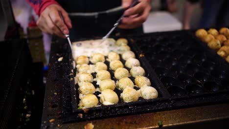 crop cook preparing tasty takoyaki