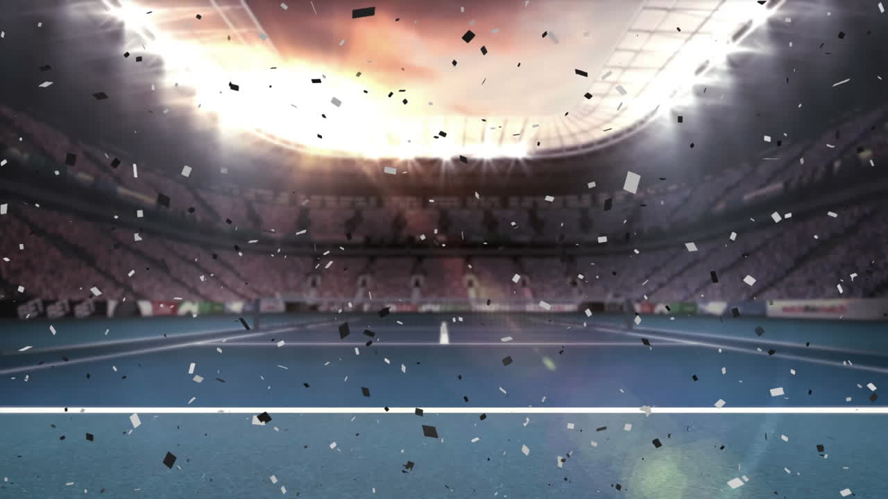 animation of confetti falling over sports stadium | freepik