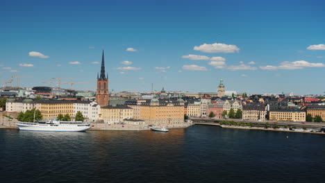 beautiful view on the city of stockholm - the capital of sweden 4k video