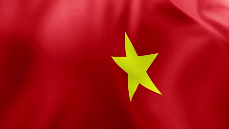 waving flag of vietnam animation, red background with yellow star, national symbol