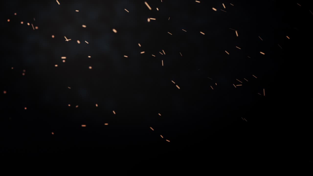 chispas de fuego voladoras con humo, animación abstracta de partículas voladoras con desenfoque de movimiento 4k