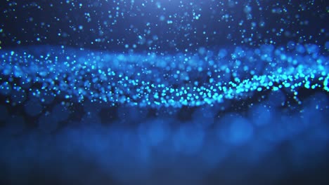 abstract big data technology backgrond of shining particles. digital signature with wave particles, sparkle. data flow concept, transfering data. seamless loopable 3d. 4k animation