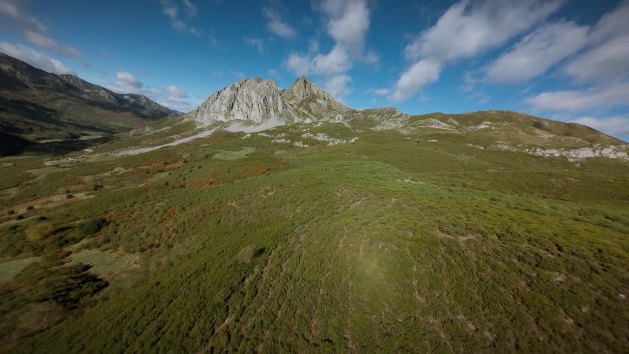Limestone ridge and alpine valley of Pico Torres
